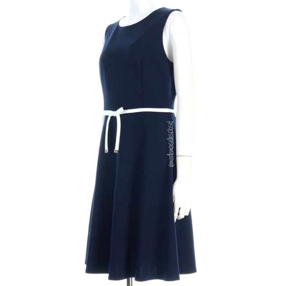 Blue & White Nautical Dress sz 14 - Picture 3 of 6